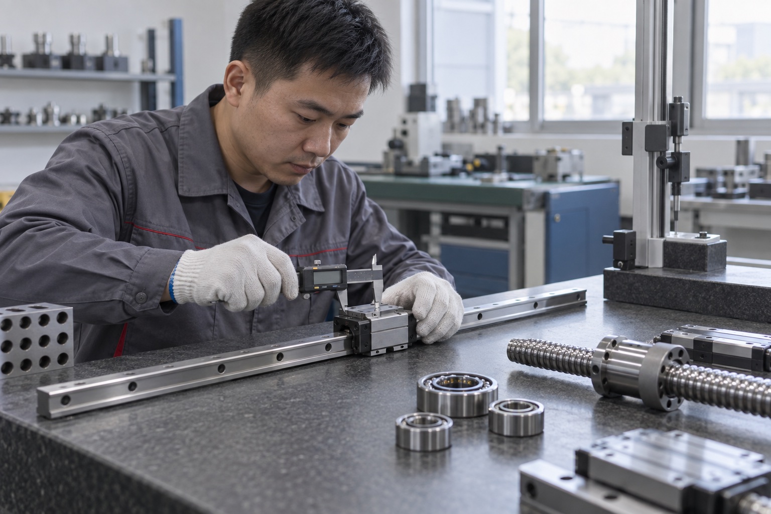 Linear guide dimensional review scene