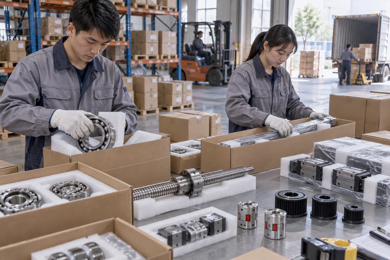 Illustrative sorting and delivery preparation for transmission components